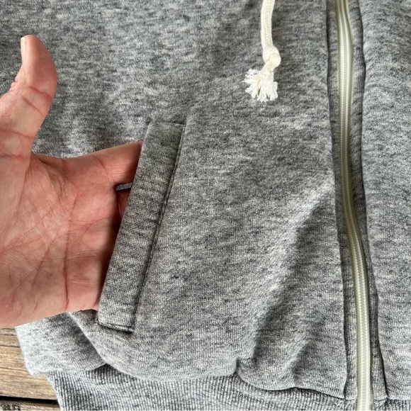 Madewell MWL Reversible Puffer Hoodie Jacket Gray Cream XXS Cropped Thick GUC - Picture 8 of 12